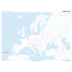 Mapa konturowa Europy - plansza ścienna