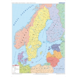 Kraje basenu Morza Bałtyckiego - mapa polityczna